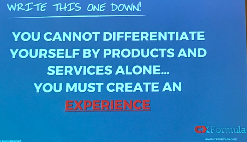 Slide from Jason’s presentation on his CX Formula. 